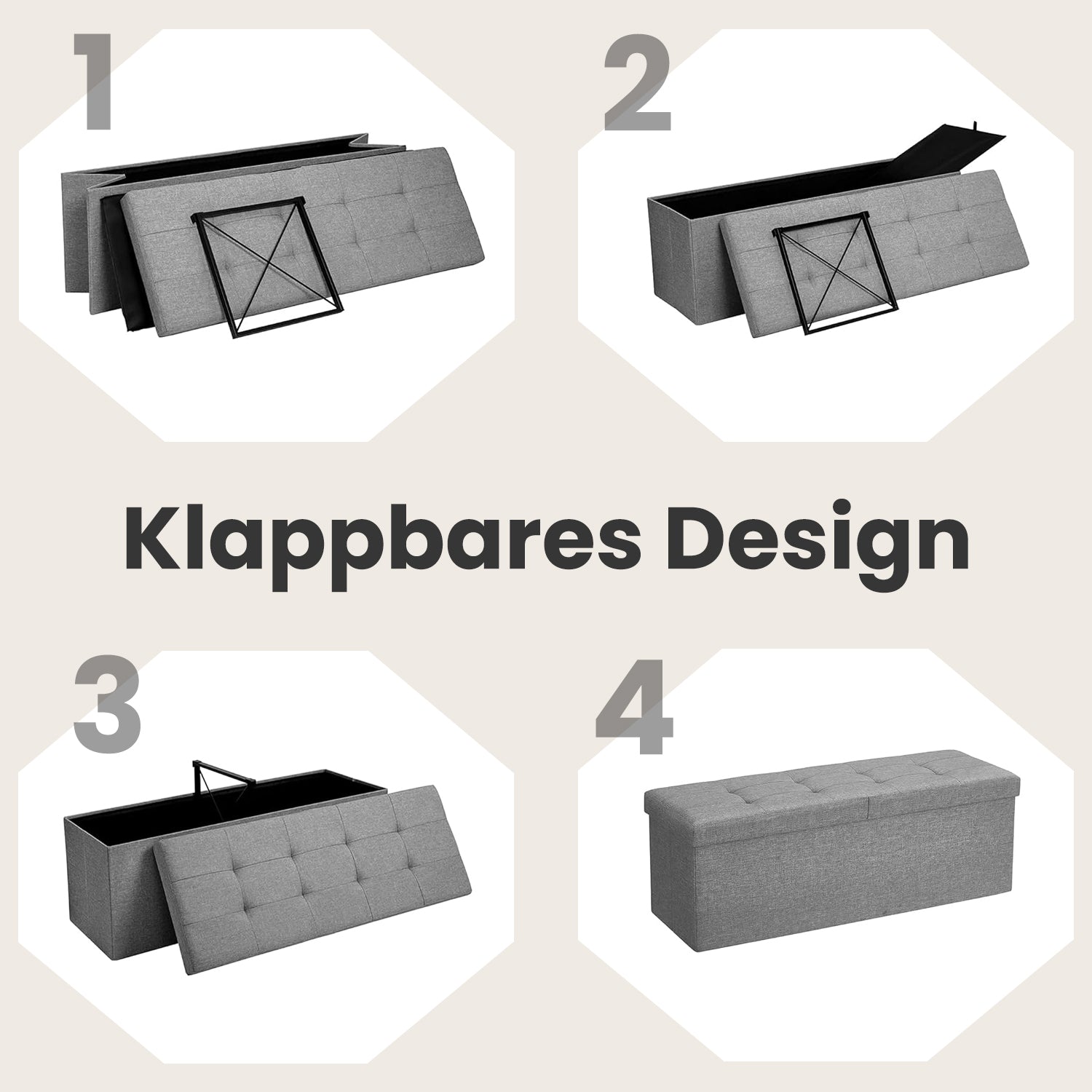 Bank - with storage space - foldable - seat box
