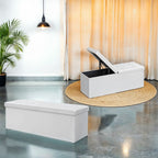 Sofa with storage space - folding seat box - storage box - 110 cm - gray