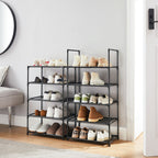 Shoe rack - Shoe cabinet - With 10 levels - Metal frame - Black