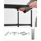 Shoe rack - Shoe cabinet - With 10 levels - Metal frame - Black