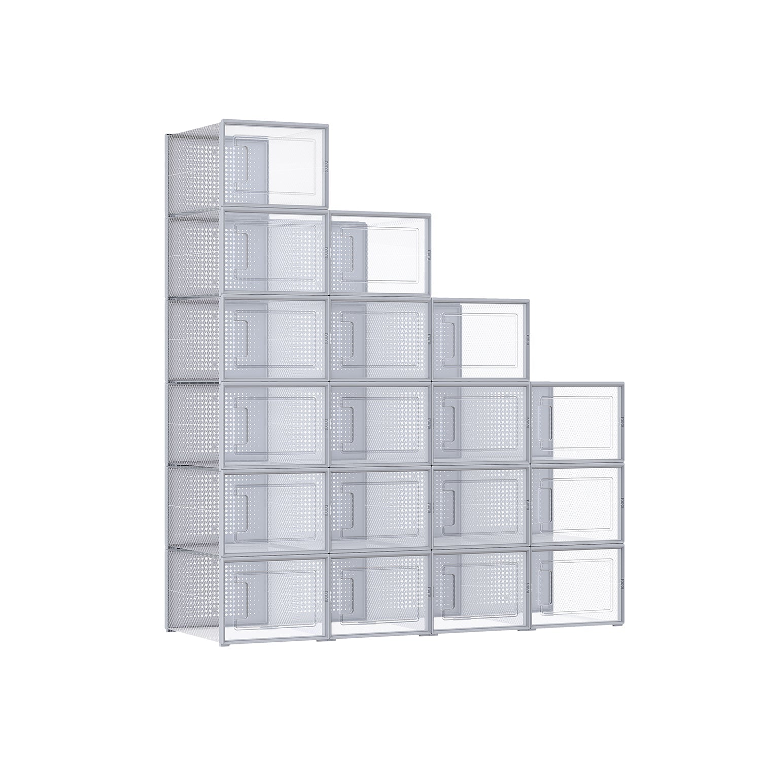 Shoe boxes - Shoe boxes - 18 pieces - Transparent -gray