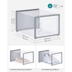 Shoe boxes - Shoe boxes - 18 pieces - Transparent -gray