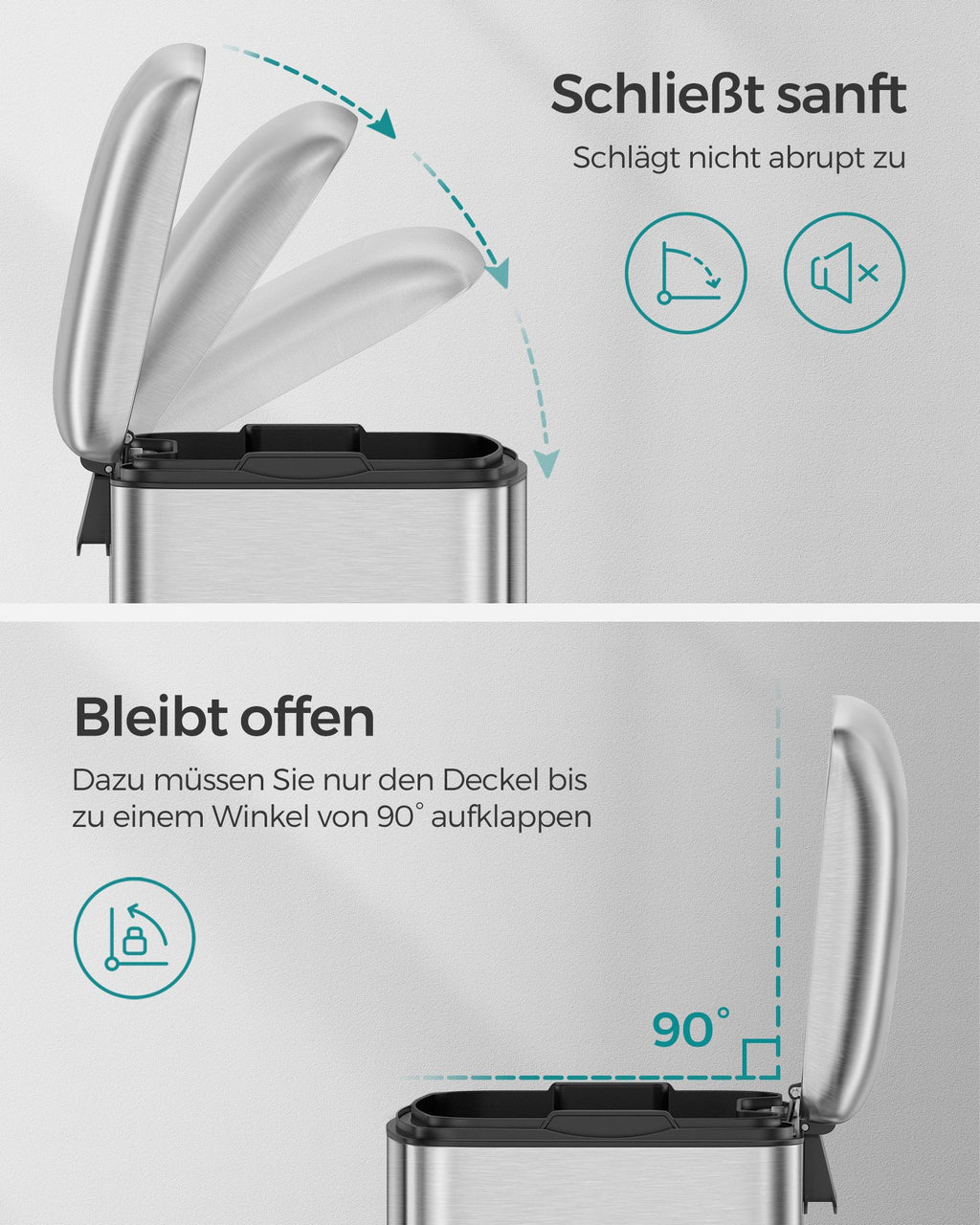 Garbage bin - 30 liters - Stainless steel