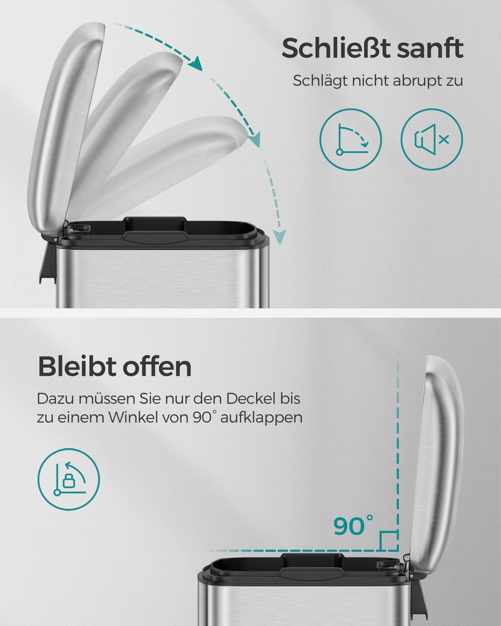 Garbage bin - 30 liters - Stainless steel