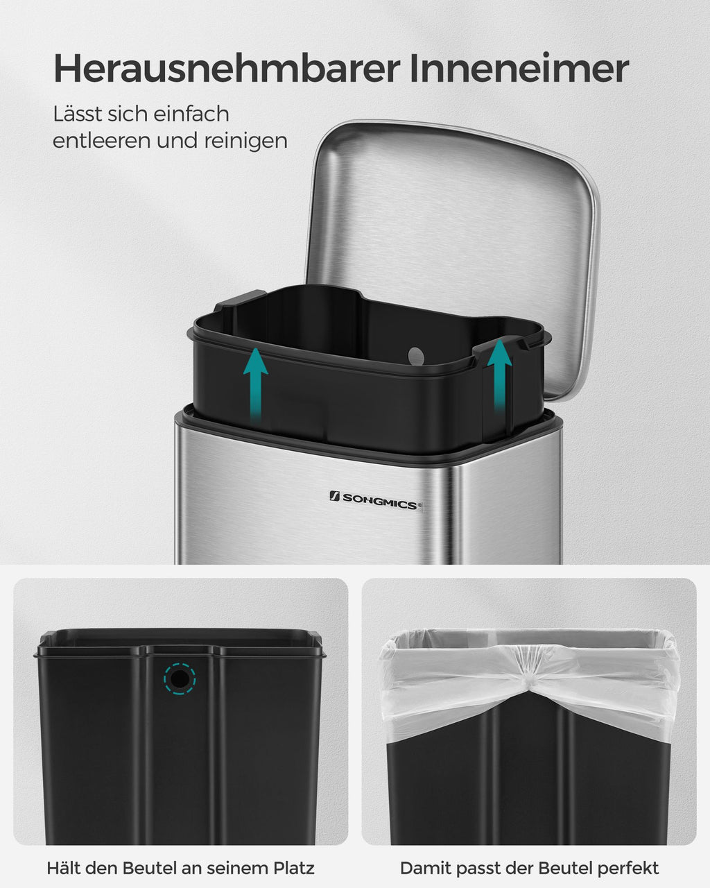Garbage bin - 30 liters - Stainless steel