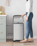 Garbage bin - 30 liters - Stainless steel