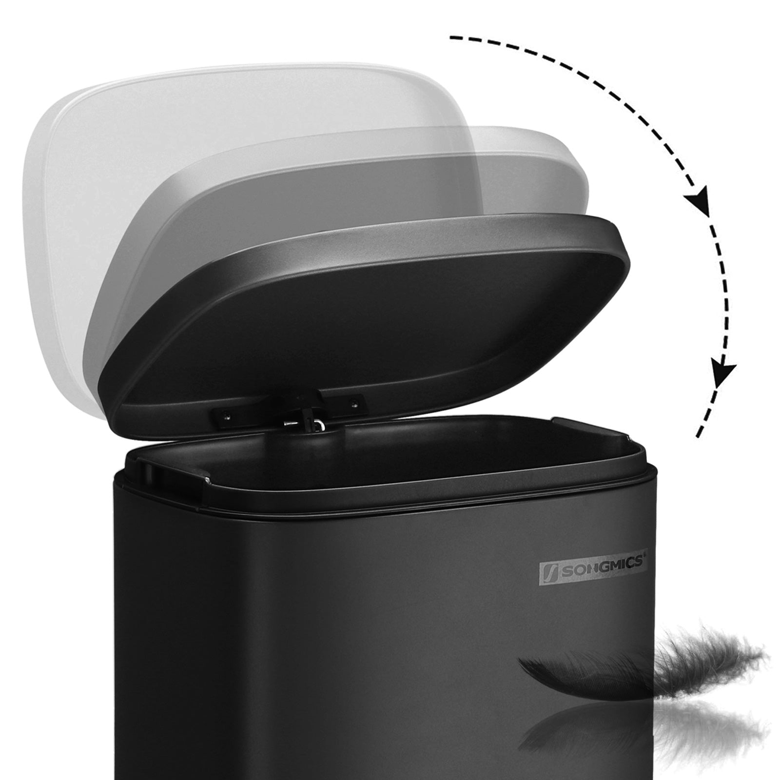 Waste bin - 30 l - pedal bucket - softclose - odorless - black