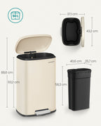 Kitchen Prullen Bin 50 Liter Zandbeige