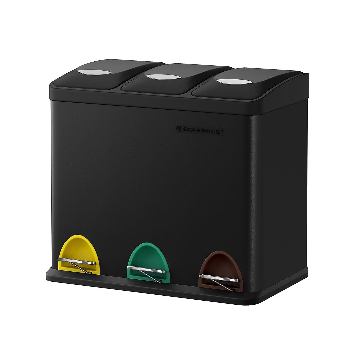 Waste bin - Pedal bin for kitchen - Waste separation - 24 L - Black