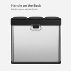 Waste separation spread bin-pedal bin-24 liters-3-in-1-silver