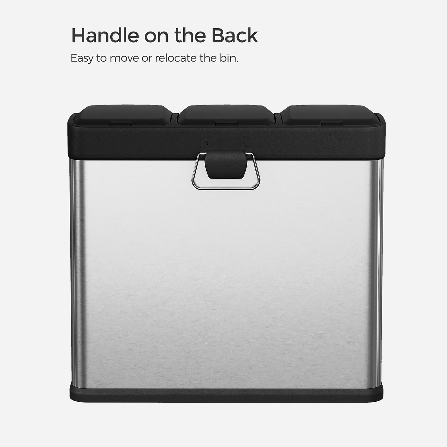 Waste separation spread bin-pedal bin-24 liters-3-in-1-silver