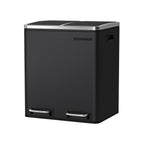 Waste bin - garbage bin with waste separation - 2 x 15 l - Softclose - Black