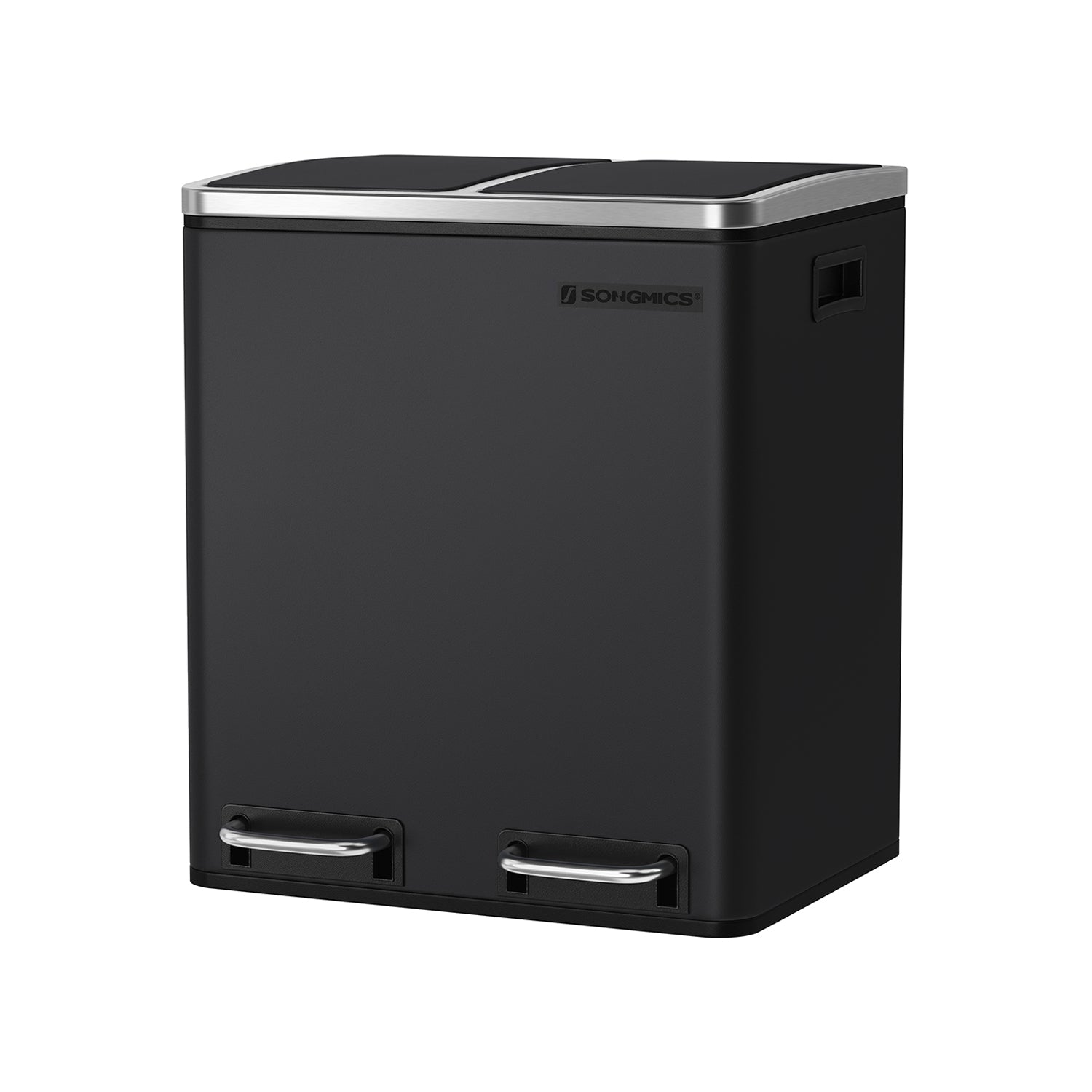 Waste bin - garbage bin with waste separation - 2 x 15 l - Softclose - Black