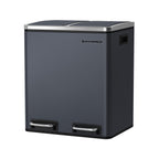 Waste separation system-3 compartments-3 x 18 l-lid-sand beige-ink black