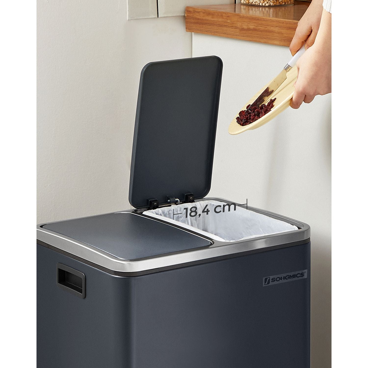 Waste bin - metal pedal bin - 30 liters - flue gray