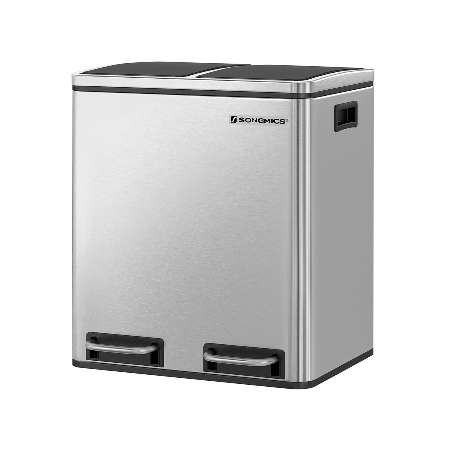 Waste bin - Pedal - 2 Inner boxes - Stainless steel - 2 x 15 l - silver
