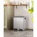 Waste bin - Pedal - 2 Inner boxes - Stainless steel - 2 x 15 l - silver