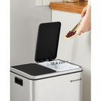 Waste bin - Pedal - 2 Inner boxes - Stainless steel - 2 x 15 l - silver
