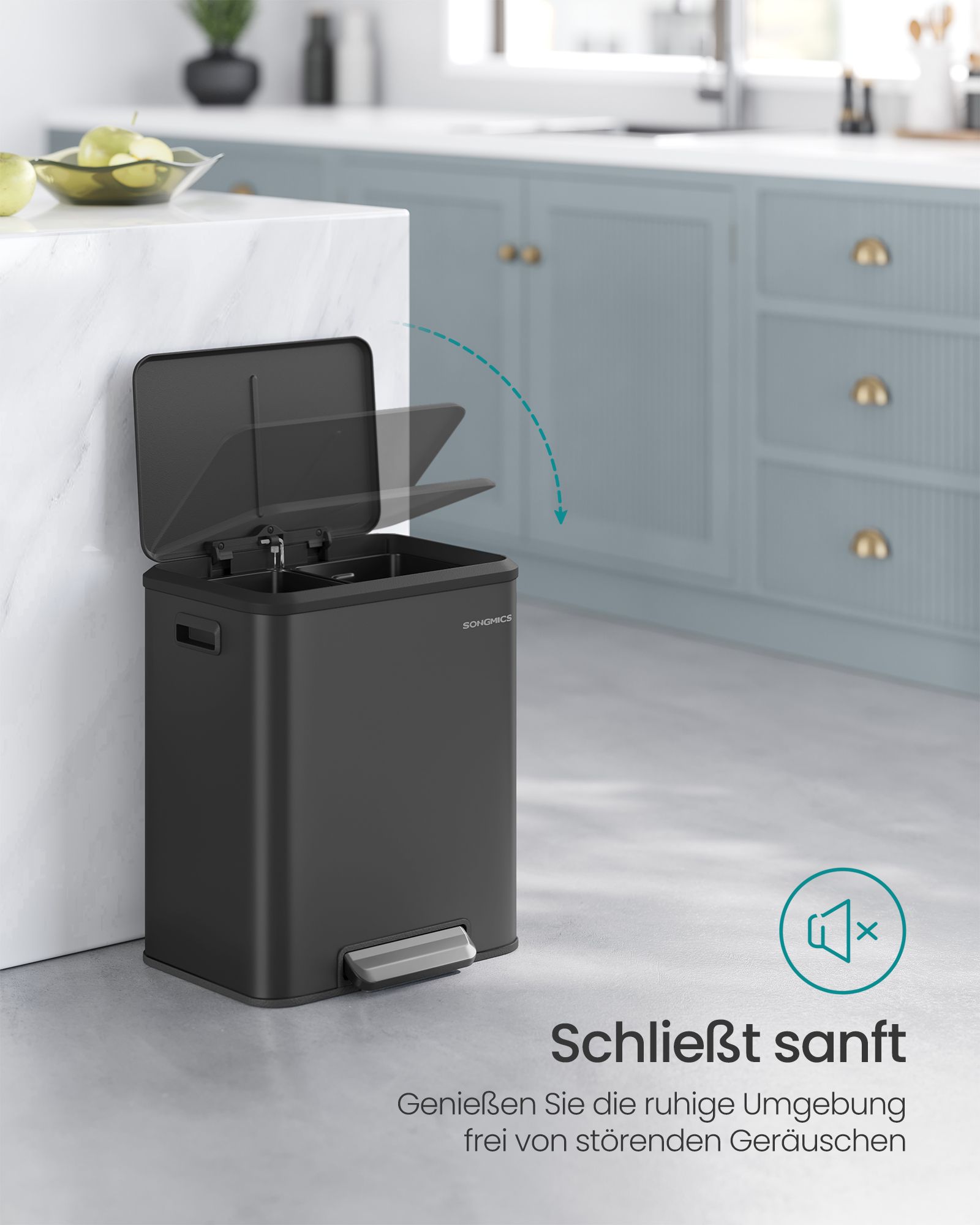 Waste separation system 2 x 15 l ink black