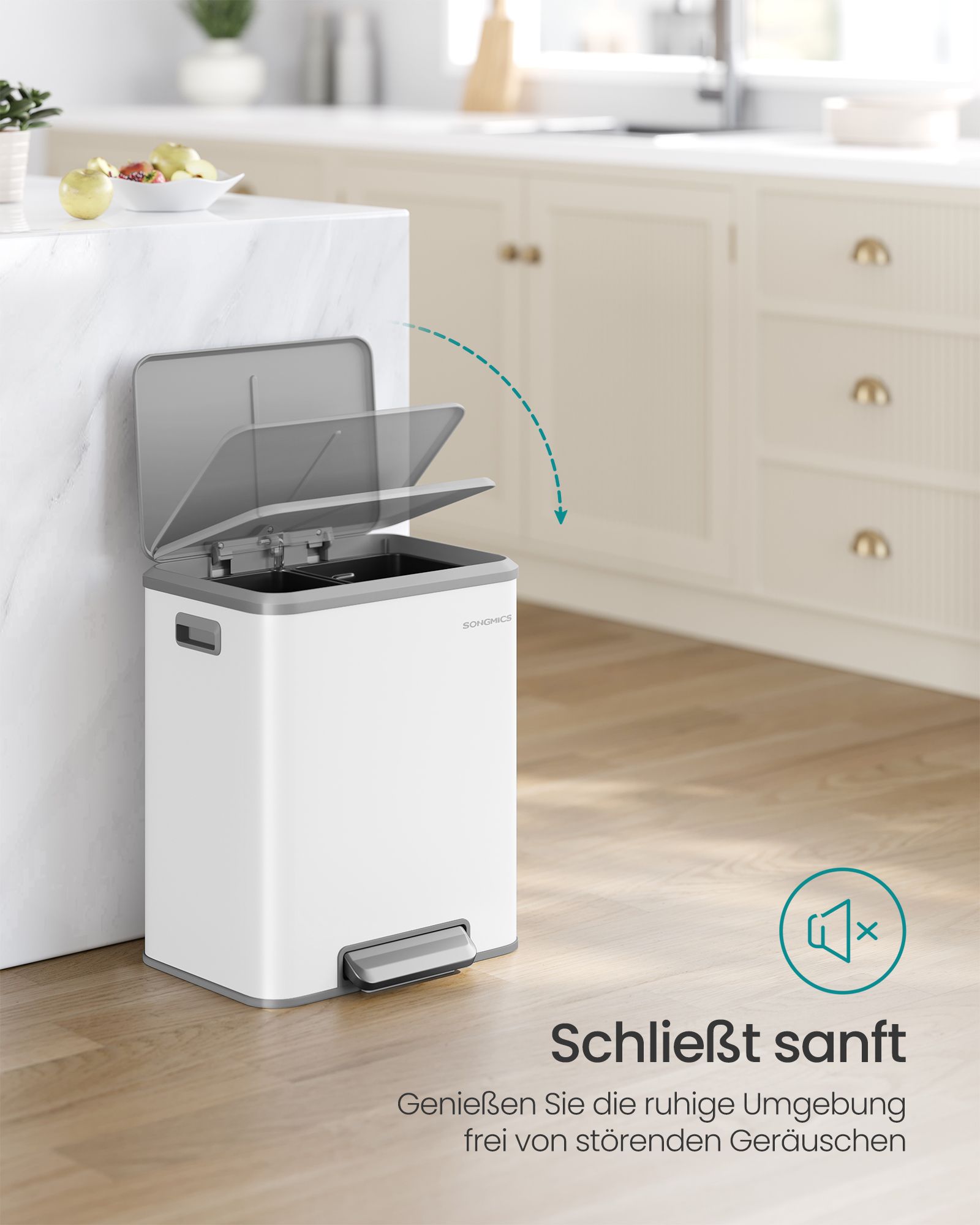 Waste separation system 2 compartments for recycling and residual waste, Wolkwit
