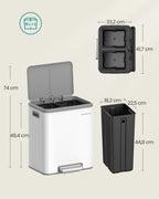 Waste separation system 2 compartments for recycling and residual waste, Wolkwit