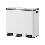 Waste bin - 3 compartments - waste separation - 3 x 18 l - white