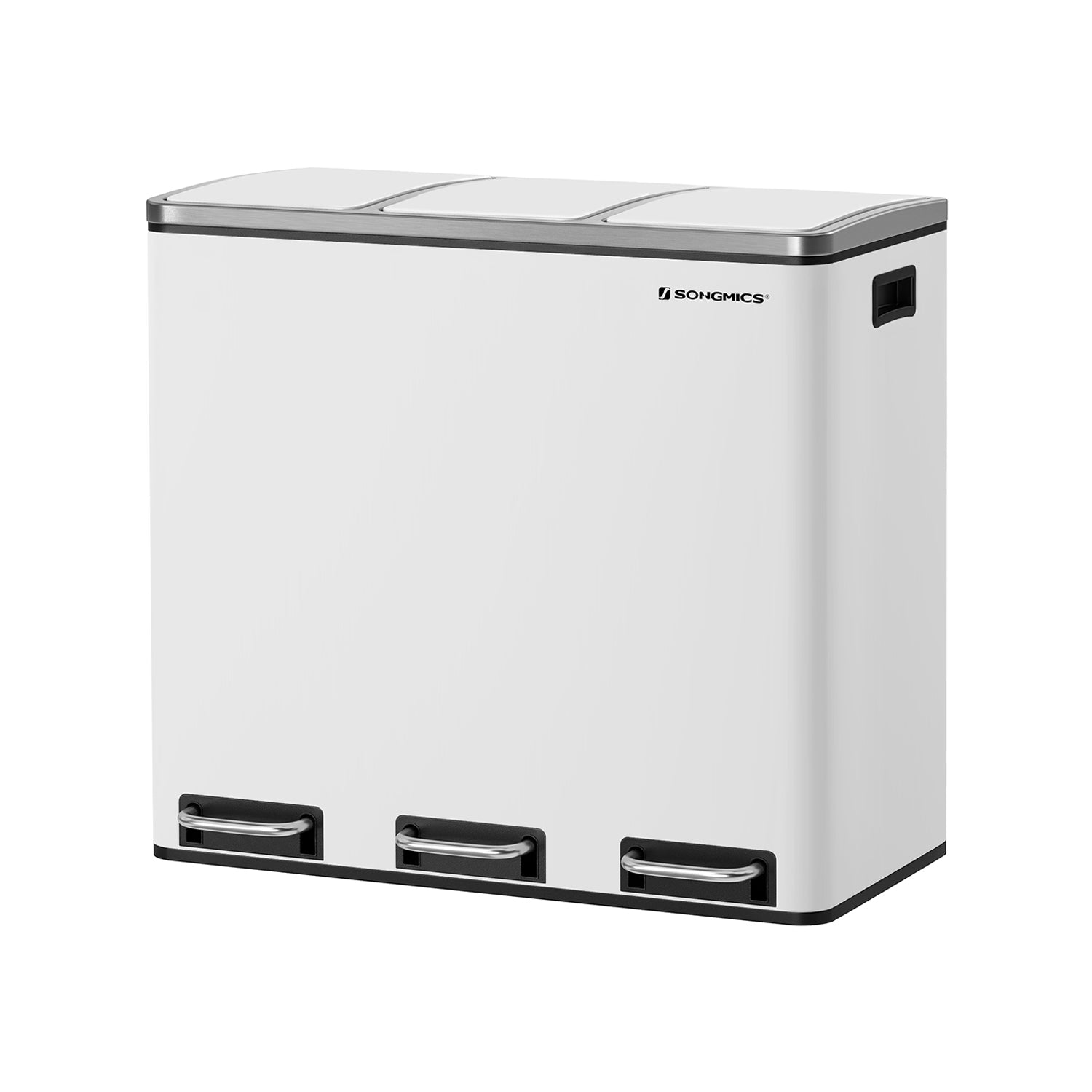 Waste bin - 3 compartments - waste separation - 3 x 18 l - white