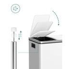 Waste bin - 3 compartments - waste separation - 3 x 18 l - white