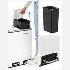 Waste bin - 3 compartments - waste separation - 3 x 18 l - white