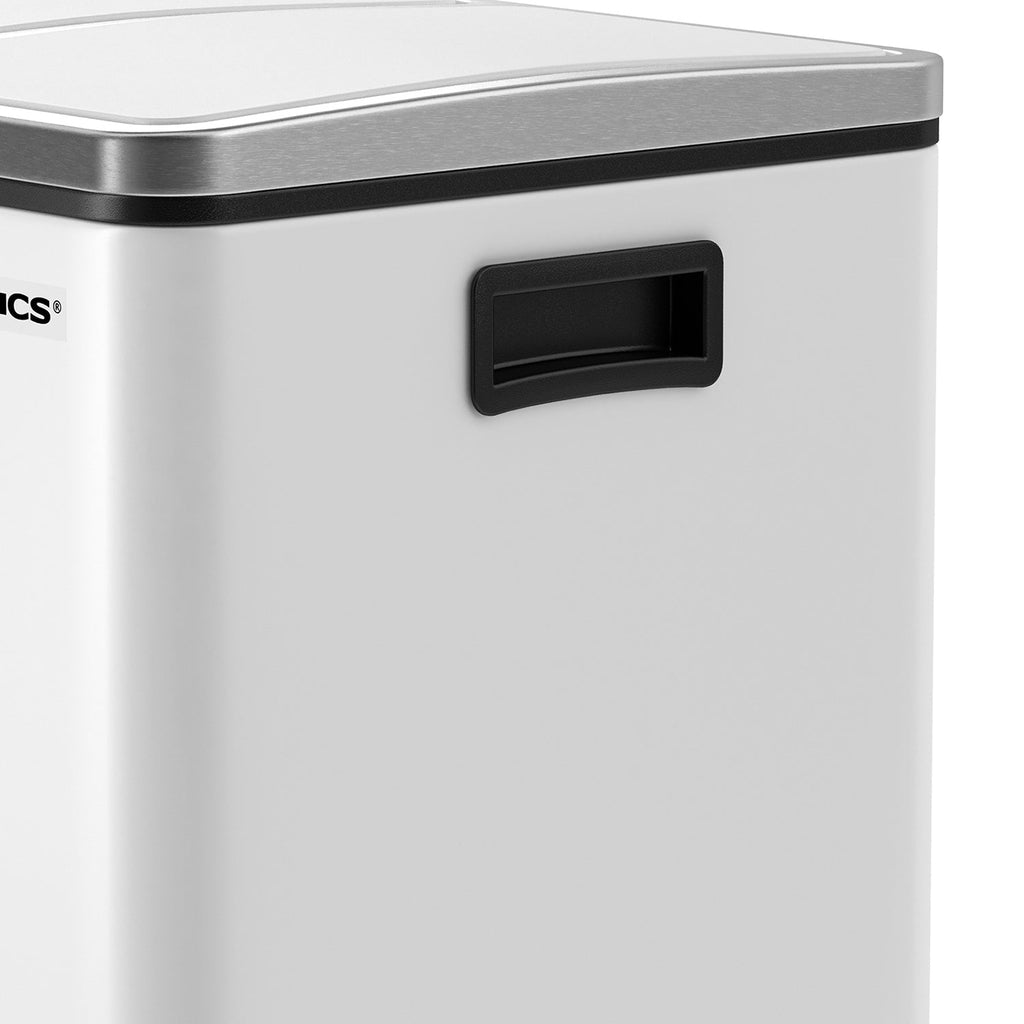 Waste bin - 3 compartments - waste separation - 3 x 18 l - white