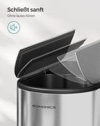 Waste separation system - with 2 compartments - metallic silver