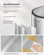 Waste separation system - with 2 compartments - metallic silver