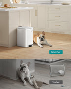 Garbage can 20 liters made of cloud white steel