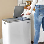 Waste bin - with 2 courses - 2 x 30 l - Softclose - Pedal - White