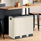 Kitchen waste bin, 3 x 18 l, waste separation system 3 compartments
