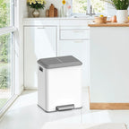 Waste separation - 2 Compartments - Recycling - Cloudy White