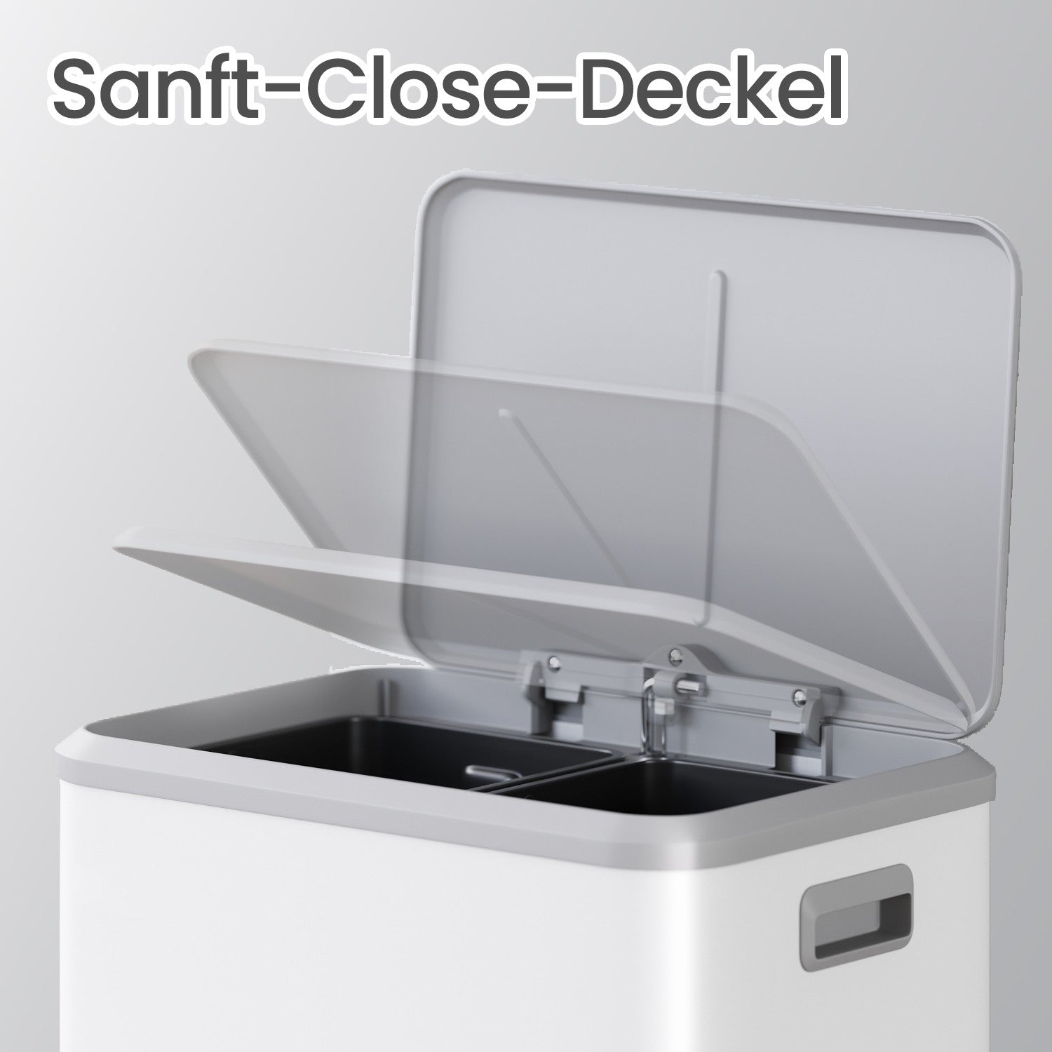 Waste separation - 2 Compartments - Recycling - Cloudy White
