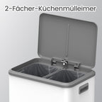 Waste separation - 2 Compartments - Recycling - Cloudy White