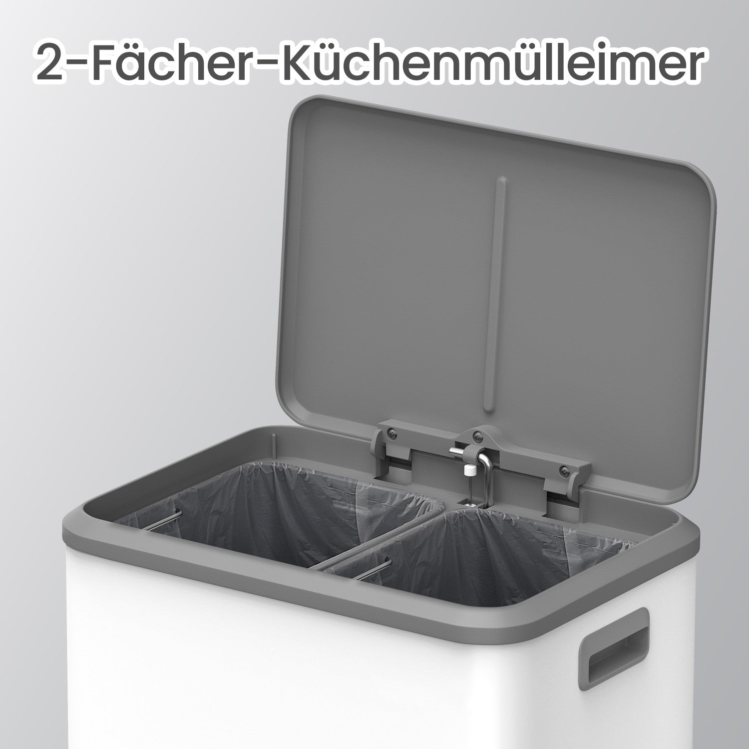 Waste separation - 2 Compartments - Recycling - Cloudy White