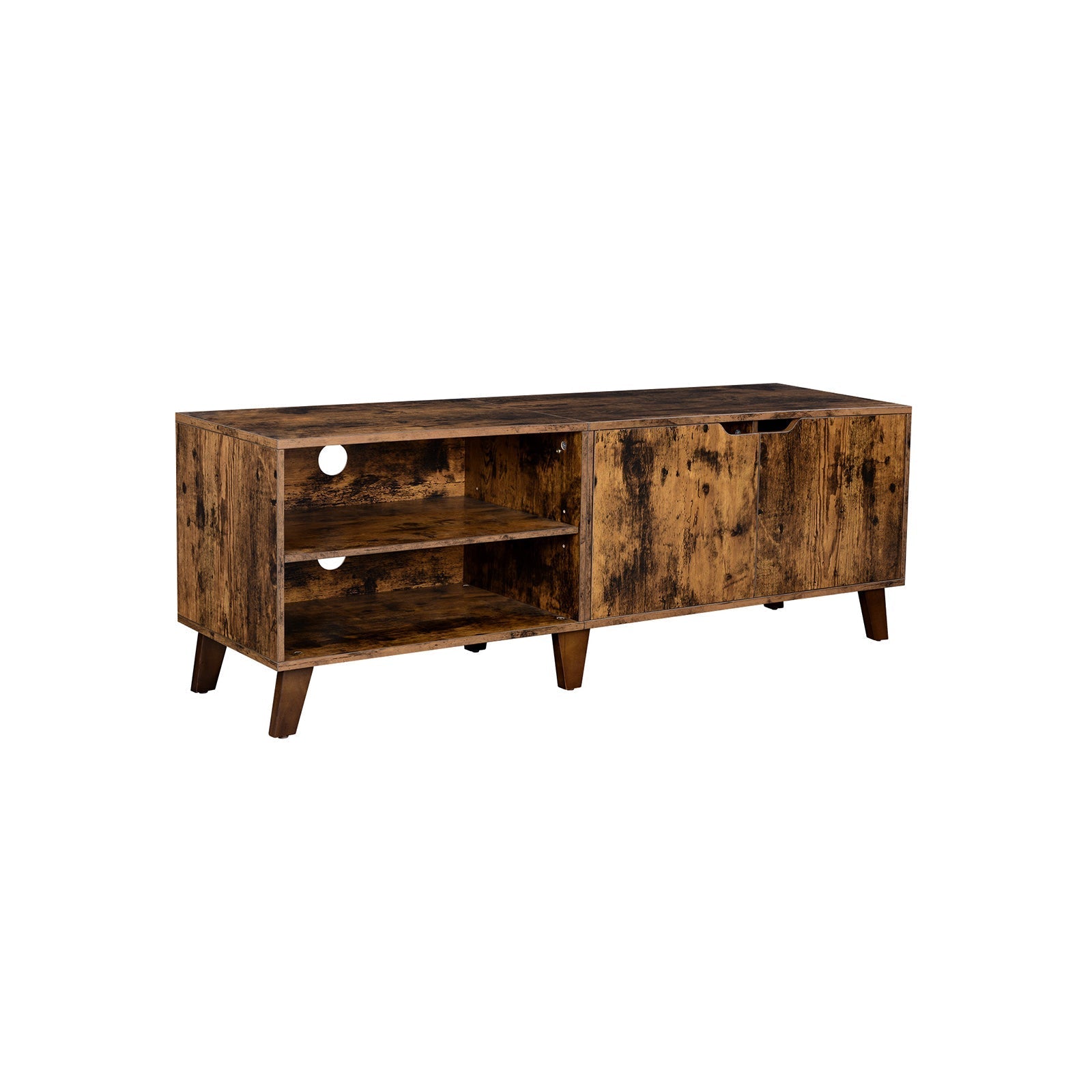 TV furniture - TV cabinet with 2 doors - Adjustable shelves - Brown