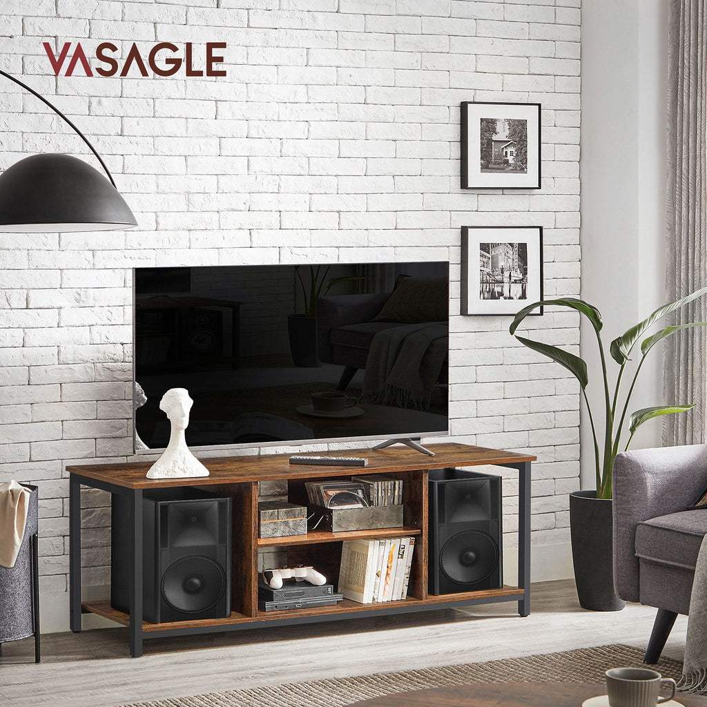 TV furniture-Open compartments-40 x 120 x 50 cm-Vintage brown-black