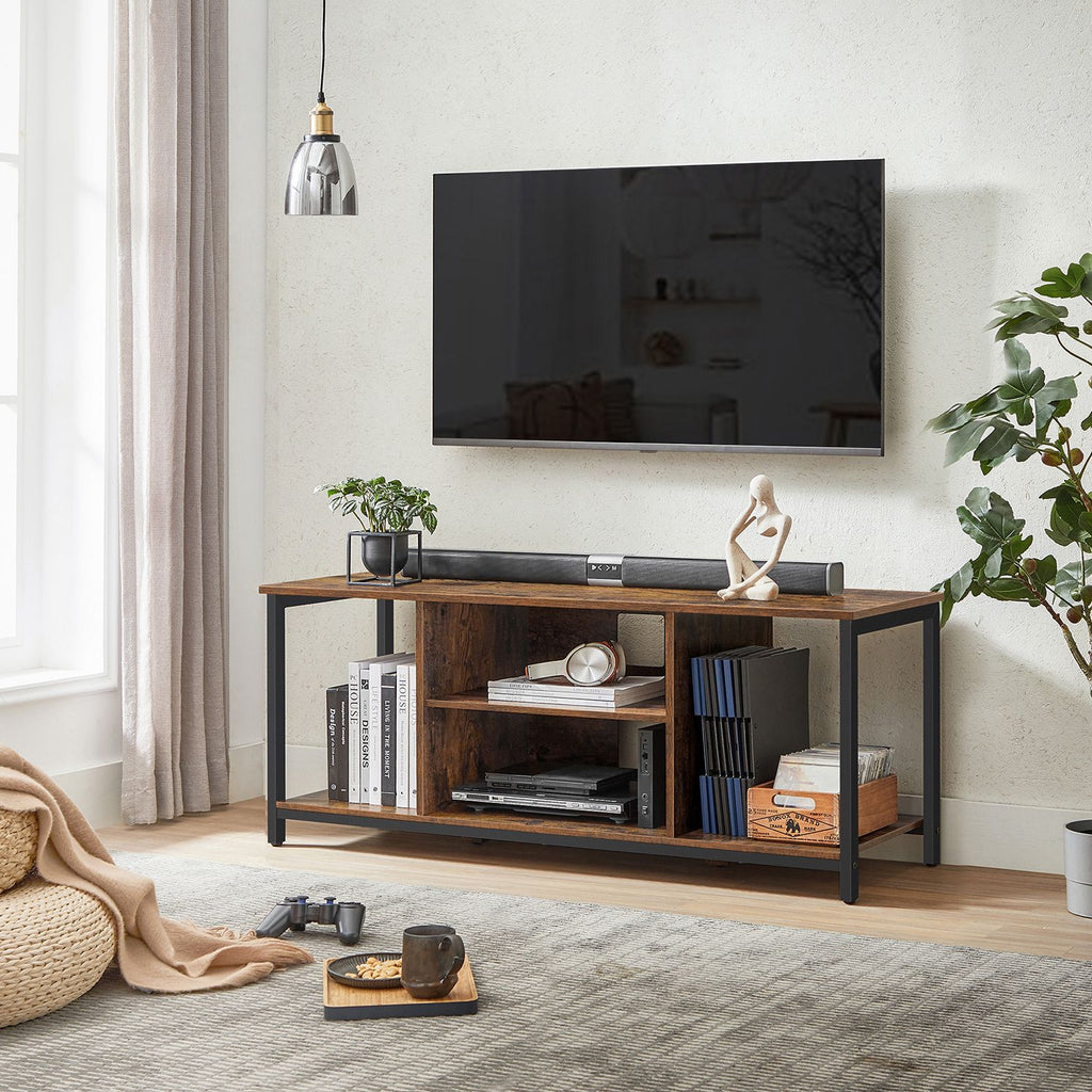 TV furniture-Open compartments-40 x 120 x 50 cm-Vintage brown-black