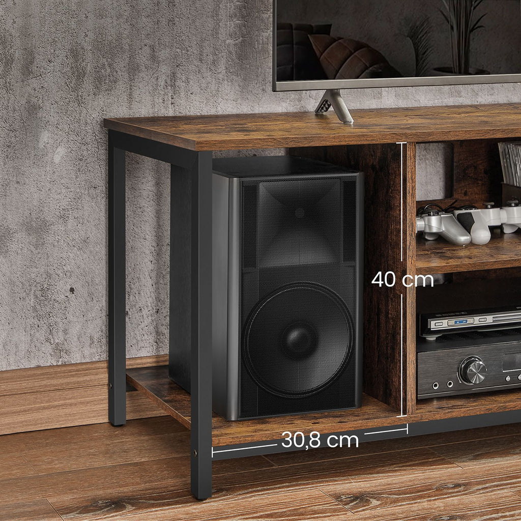 TV furniture-Open compartments-40 x 120 x 50 cm-Vintage brown-black