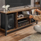TV furniture-Open compartments-40 x 120 x 50 cm-Vintage brown-black