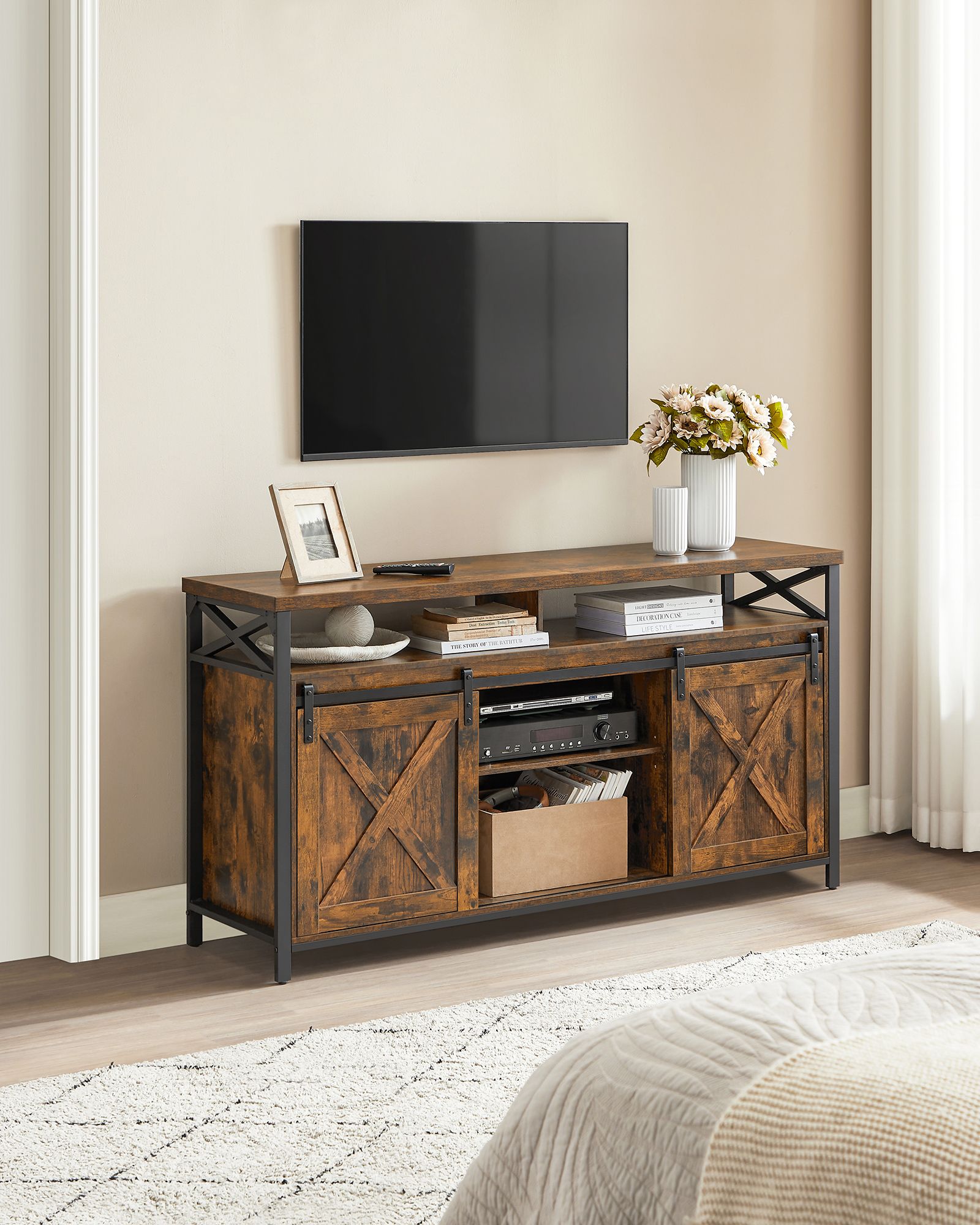 TV furniture-Country Style-Vintage Brown-Zwart