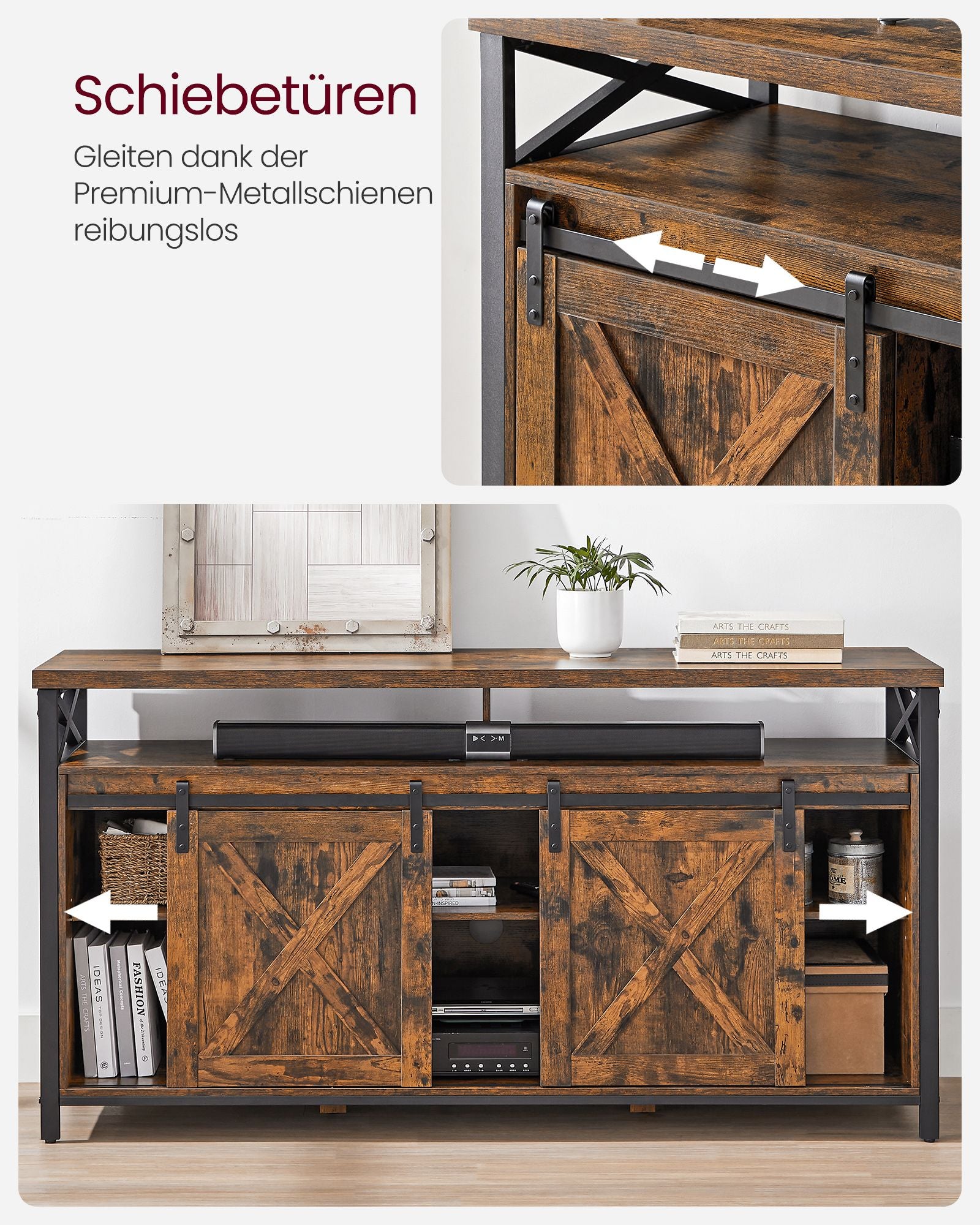 TV furniture-Country Style-Vintage Brown-Zwart
