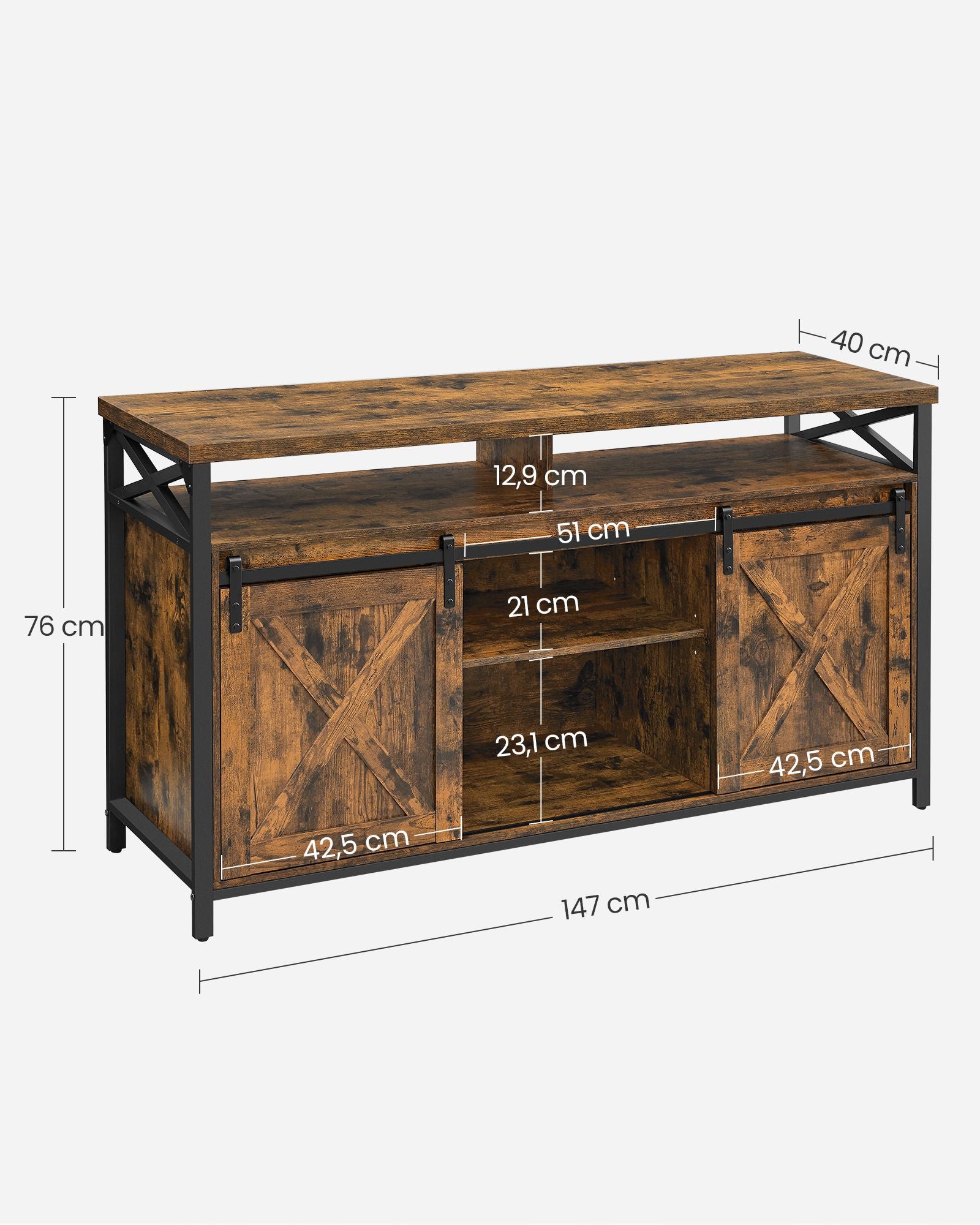 TV furniture-Country Style-Vintage Brown-Zwart