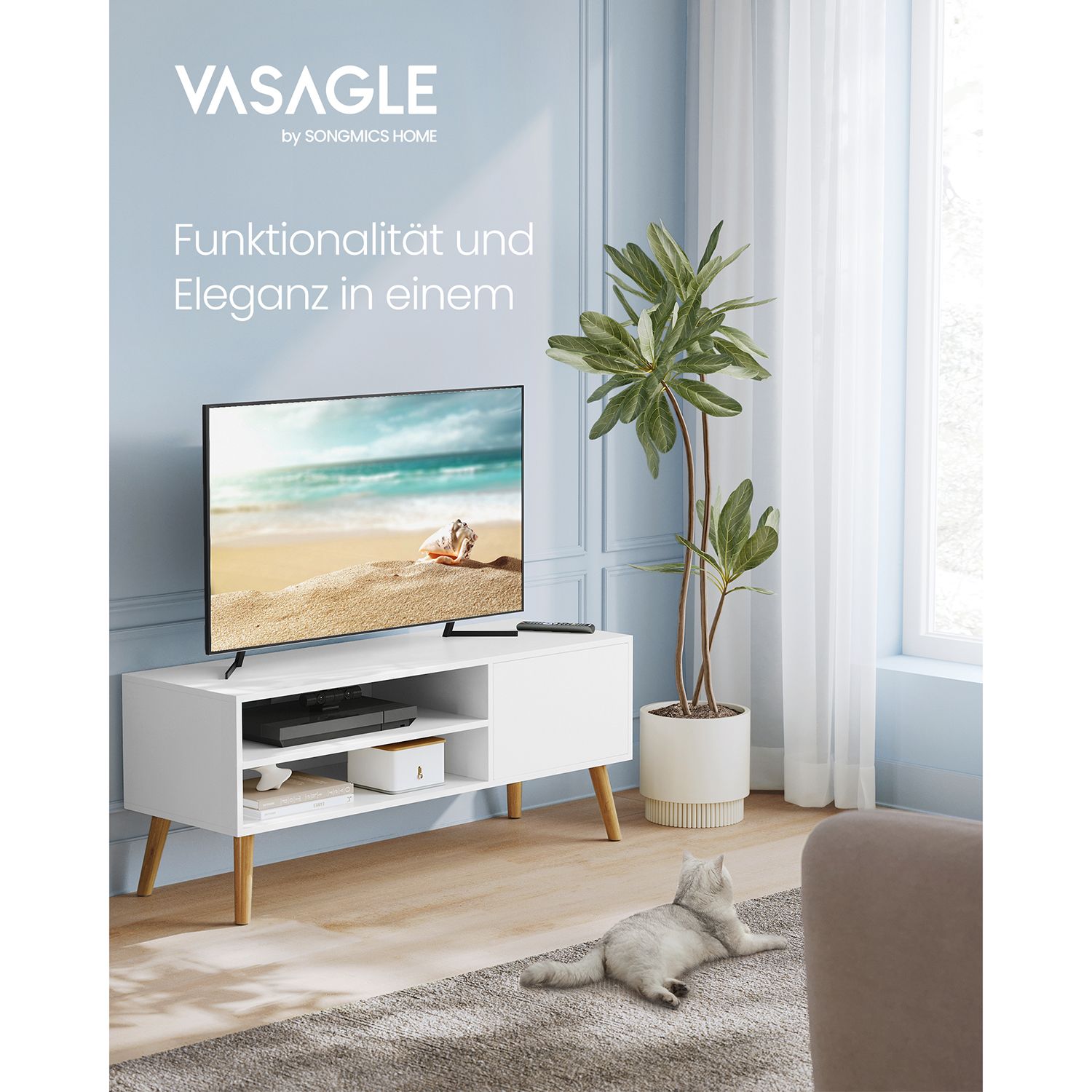 TV furniture-1 door-40 x 120 x 49 cm-white