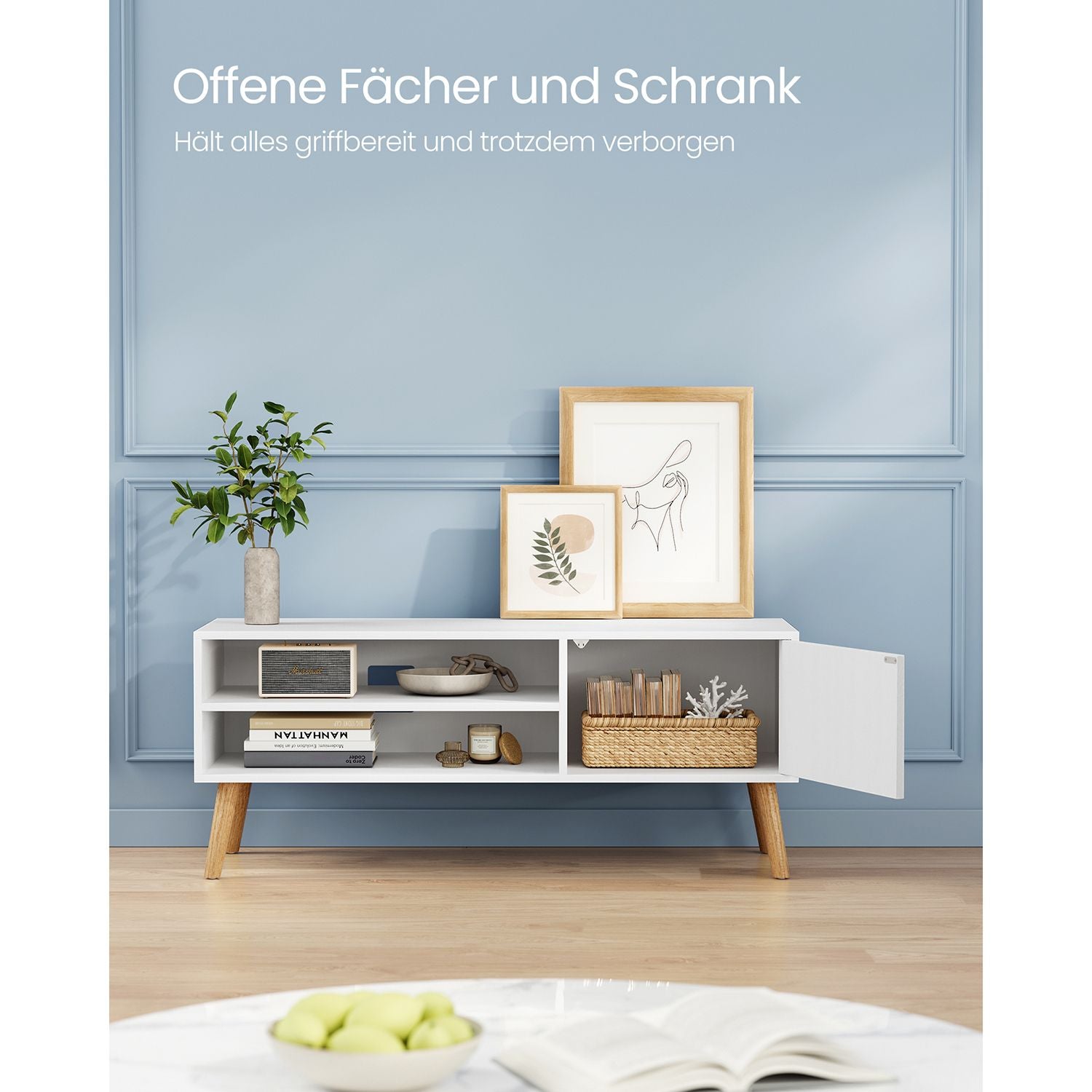 TV furniture-1 door-40 x 120 x 49 cm-white