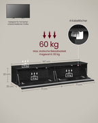 Hanging TV-Lowboard 147 x 35 x 30 cm Ebony Black